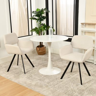 Set of 2 Scandinavian swivel dining chairs in beige fabric CALIFORNIA KD BEIGE SWIVEL