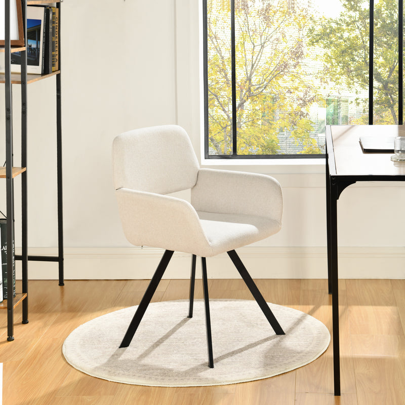 Set of 2 Scandinavian swivel dining chairs in beige fabric CALIFORNIA KD BEIGE SWIVEL