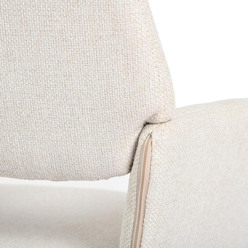 Set of 2 Scandinavian swivel dining chairs in beige fabric CALIFORNIA KD BEIGE SWIVEL