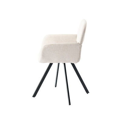 Set of 2 Scandinavian swivel dining chairs in beige fabric CALIFORNIA KD BEIGE SWIVEL