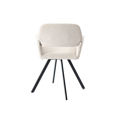 Set of 2 Scandinavian swivel dining chairs in beige fabric CALIFORNIA KD BEIGE SWIVEL