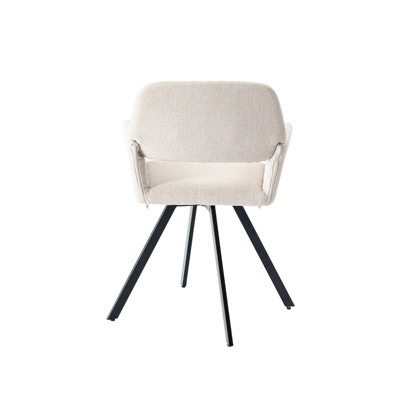 Set of 2 Scandinavian swivel dining chairs in beige fabric CALIFORNIA KD BEIGE SWIVEL