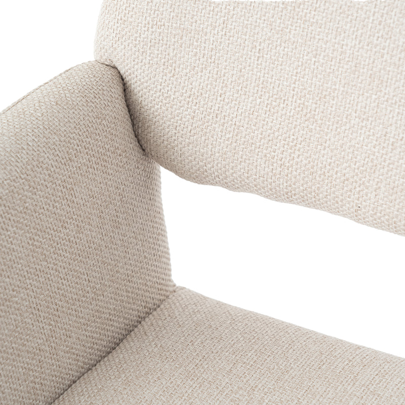 Set of 2 Scandinavian swivel dining chairs in beige fabric CALIFORNIA KD BEIGE SWIVEL