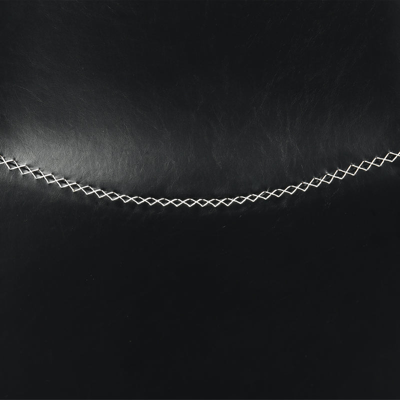 Set of 2 industrial style black PU swivel bar stools with white stitching 67Hcm CHARLTON COUNTER BLACK PU BLACK LEG 2PCS