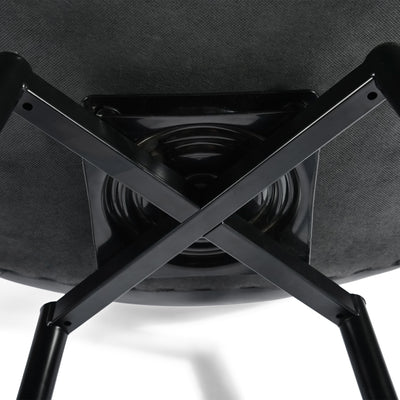 Set of 2 industrial style black PU swivel bar stools with white stitching 67Hcm CHARLTON COUNTER BLACK PU BLACK LEG 2PCS