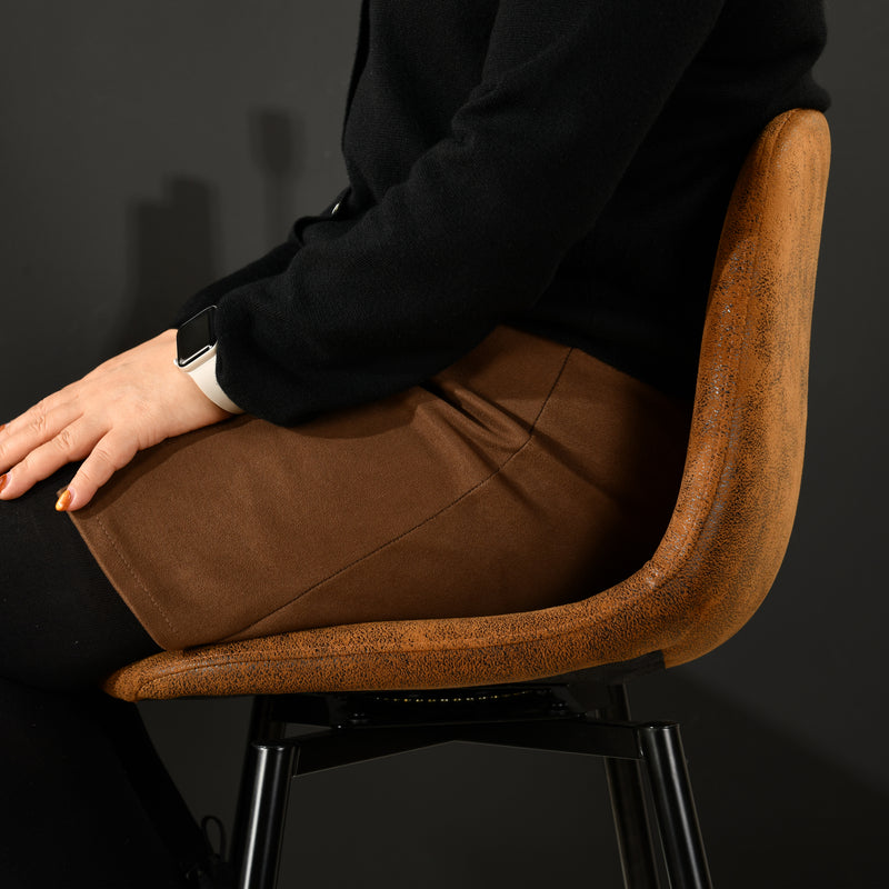 Set of 2 industrial style black PU swivel bar stools with white stitching 67Hcm CHARLTON COUNTER BLACK PU BLACK LEG 2PCS (Copy)