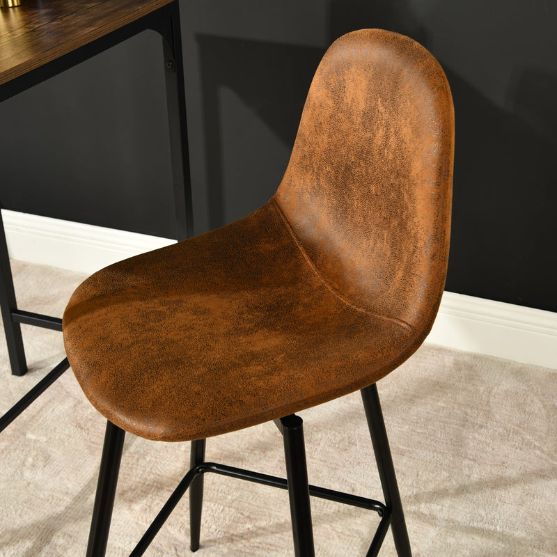 Set of 2 industrial style black PU swivel bar stools with white stitching 67Hcm CHARLTON COUNTER BLACK PU BLACK LEG 2PCS (Copy)