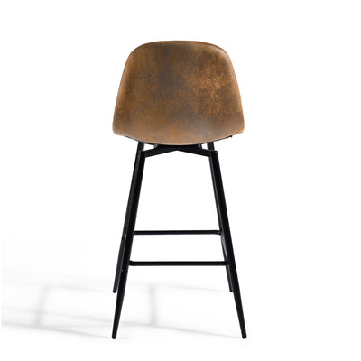 Set of 2 industrial style black PU swivel bar stools with white stitching 67Hcm CHARLTON COUNTER BLACK PU BLACK LEG 2PCS (Copy)