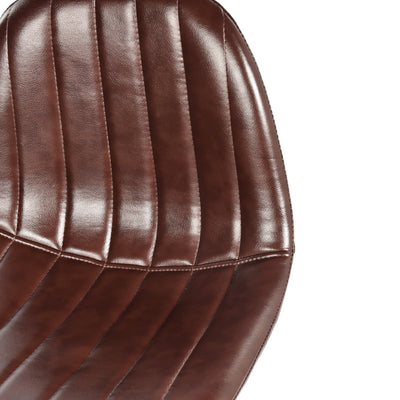 Set of 2 Vintage Faux Suede Industrial Style Swivel Bar Stools 67Hcm CHARLTON COUNTER SUEDE BROWN BLACK LEG 2PCS