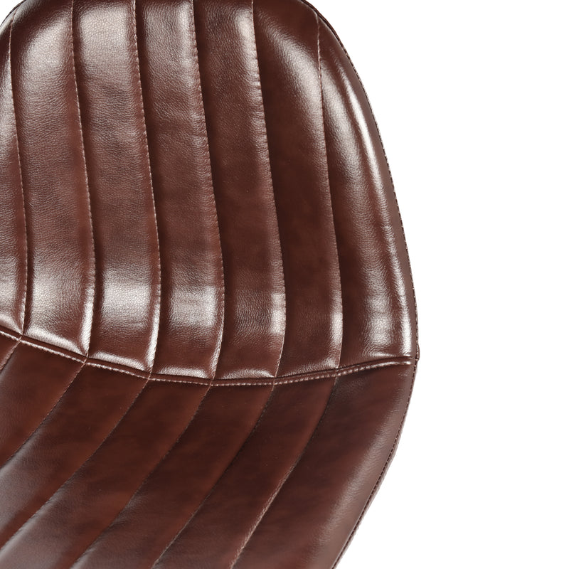 Set of 2 Vintage Faux Suede Industrial Style Swivel Bar Stools 67Hcm CHARLTON COUNTER SUEDE BROWN BLACK LEG 2PCS