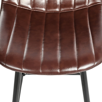 Set of 2 Vintage Faux Suede Industrial Style Swivel Bar Stools 67Hcm CHARLTON COUNTER SUEDE BROWN BLACK LEG 2PCS