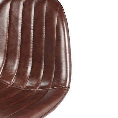 Set of 2 Vintage Faux Suede Industrial Style Swivel Bar Stools 67Hcm CHARLTON COUNTER SUEDE BROWN BLACK LEG 2PCS