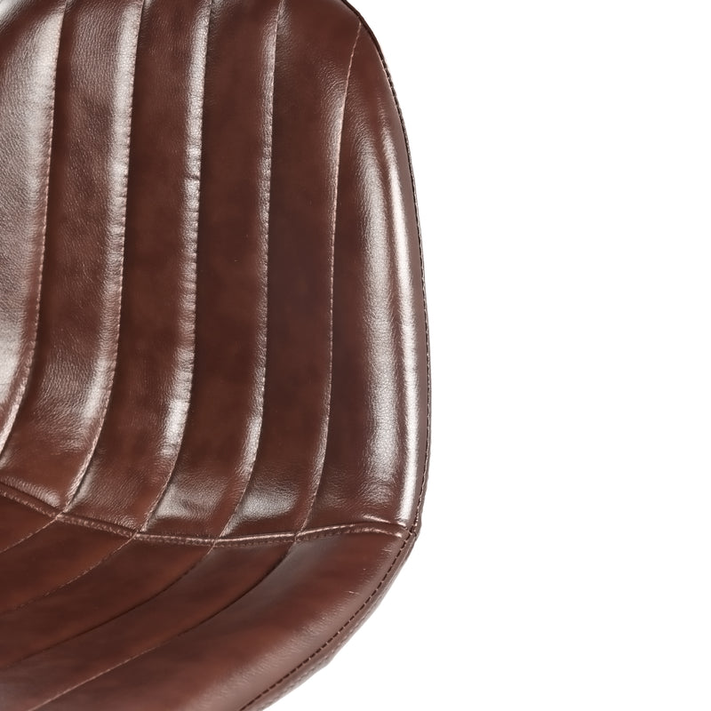 Set of 2 Vintage Faux Suede Industrial Style Swivel Bar Stools 67Hcm CHARLTON COUNTER SUEDE BROWN BLACK LEG 2PCS