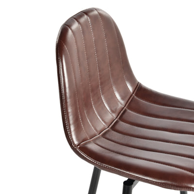 Set of 2 Vintage Faux Suede Industrial Style Swivel Bar Stools 67Hcm CHARLTON COUNTER SUEDE BROWN BLACK LEG 2PCS