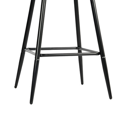 Set of 2 Vintage Faux Suede Industrial Style Swivel Bar Stools 67Hcm CHARLTON COUNTER SUEDE BROWN BLACK LEG 2PCS