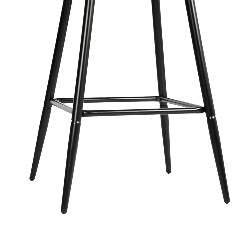 Set of 2 Vintage Faux Suede Industrial Style Swivel Bar Stools 67Hcm CHARLTON COUNTER SUEDE BROWN BLACK LEG 2PCS