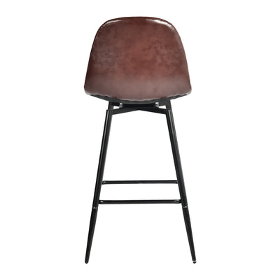 Set of 2 Vintage Faux Suede Industrial Style Swivel Bar Stools 67Hcm CHARLTON COUNTER SUEDE BROWN BLACK LEG 2PCS
