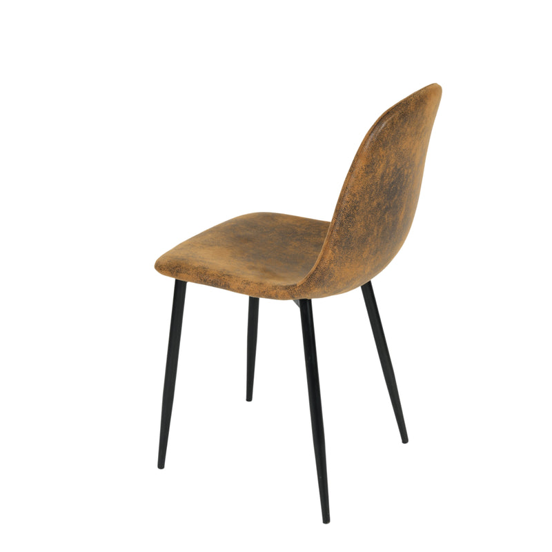 Set of 4 vintage Scandinavian dining chairs in retro brown suede CHARLTON SUEDE NL 2PCS