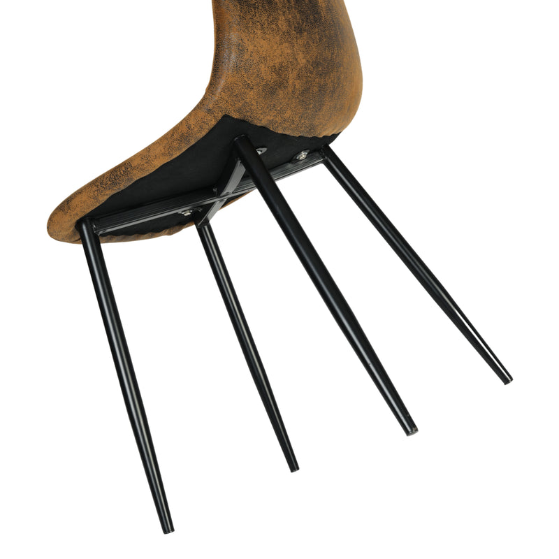 Set of 4 vintage Scandinavian dining chairs in retro brown suede CHARLTON SUEDE NL 2PCS