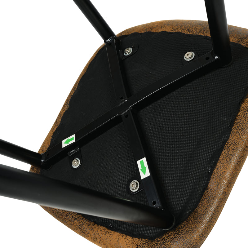 Set of 4 vintage Scandinavian dining chairs in retro brown suede CHARLTON SUEDE NL 2PCS