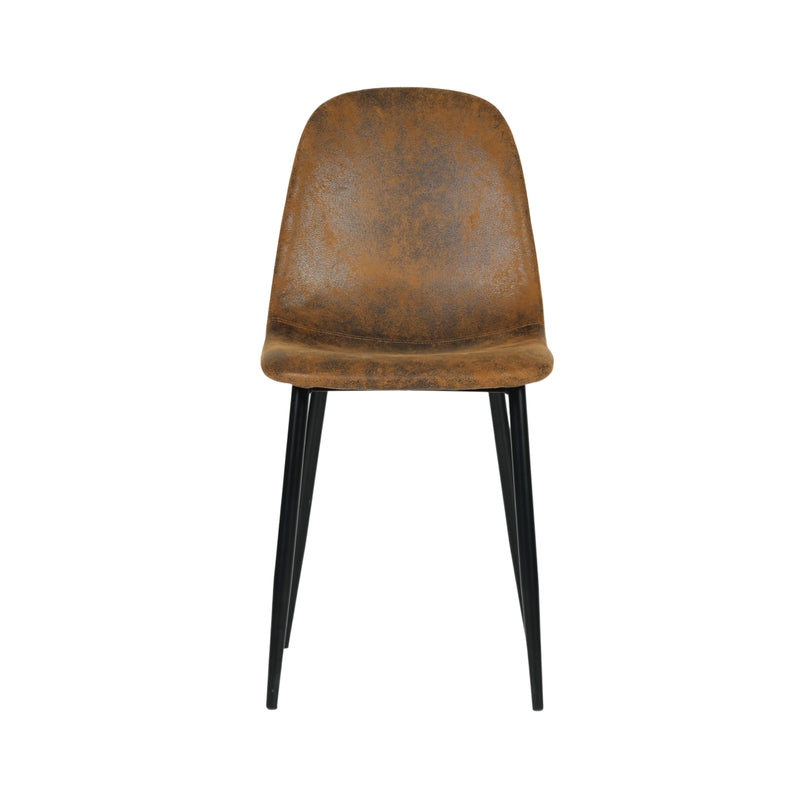 Set of 4 vintage Scandinavian dining chairs in retro brown suede CHARLTON SUEDE NL 2PCS