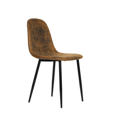 Set of 4 vintage Scandinavian dining chairs in retro brown suede CHARLTON SUEDE NL 2PCS