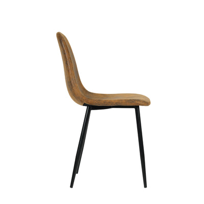 Set of 4 vintage Scandinavian dining chairs in retro brown suede CHARLTON SUEDE NL 2PCS