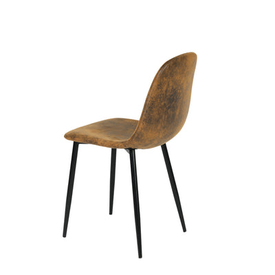 Set of 4 vintage Scandinavian dining chairs in retro brown suede CHARLTON SUEDE NL 2PCS