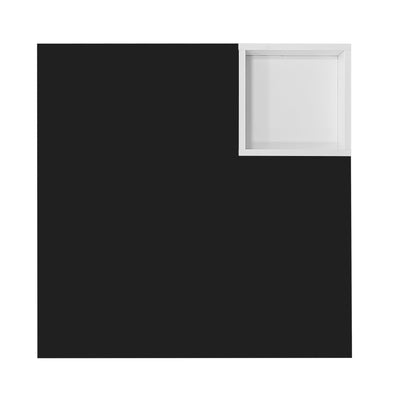 Table Basse Carrée Moderne Bicolore Noir & Blanc Laqué avec Boîte de Rangement Amovible et Éclairage LED RGB (72x72x30cm) CROKS BLACK