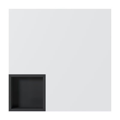 Table Basse Carrée Moderne Bicolore Blanc & Noir Laqué avec Boîte de Rangement Amovible et Éclairage LED RGB (72x72x30cm) CROKS WHITE