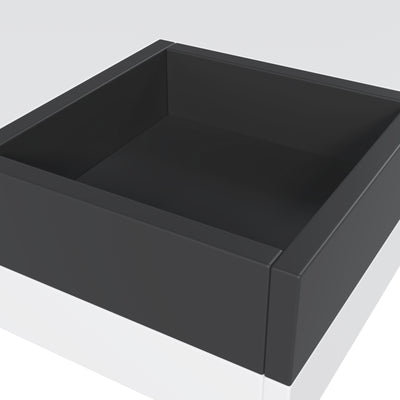 Table Basse Carrée Moderne Bicolore Blanc & Noir Laqué avec Boîte de Rangement Amovible et Éclairage LED RGB (72x72x30cm) CROKS WHITE