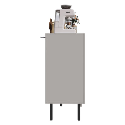 Buffet Gris Moderne sans Poignée avec 4 Portes, Rangement Ajustable et Dispositif Anti-Basculement CORCIX