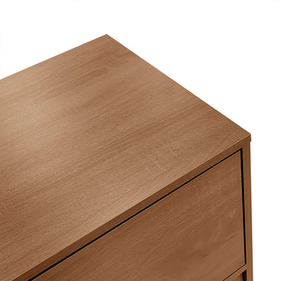 Buffet Style Rustique Naturel avec Portes en Rotin et Rangement Flexible CROLZOI