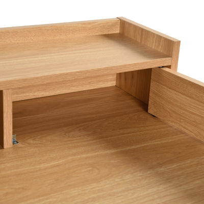 Classic wooden desk with drawers and storage DEVAKI LIGHT WOOD