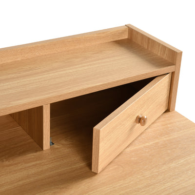 Classic wooden desk with drawers and storage DEVAKI LIGHT WOOD