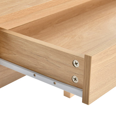 Classic wooden desk with drawers and storage DEVAKI LIGHT WOOD