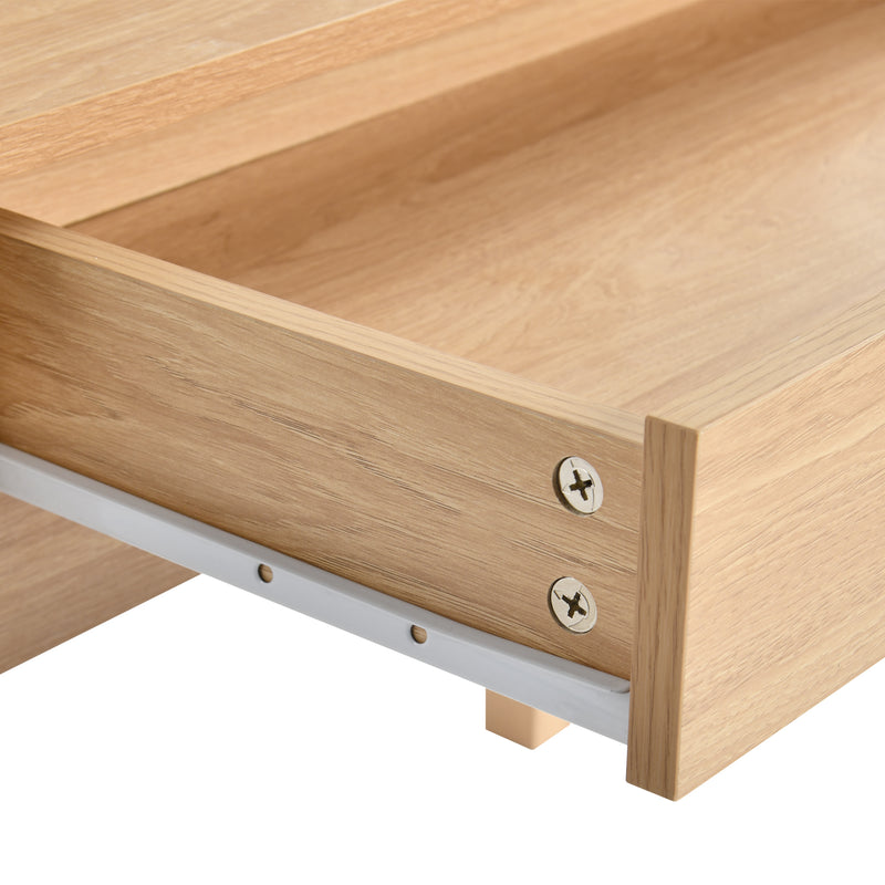 Classic wooden desk with drawers and storage DEVAKI LIGHT WOOD