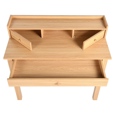 Classic wooden desk with drawers and storage DEVAKI LIGHT WOOD