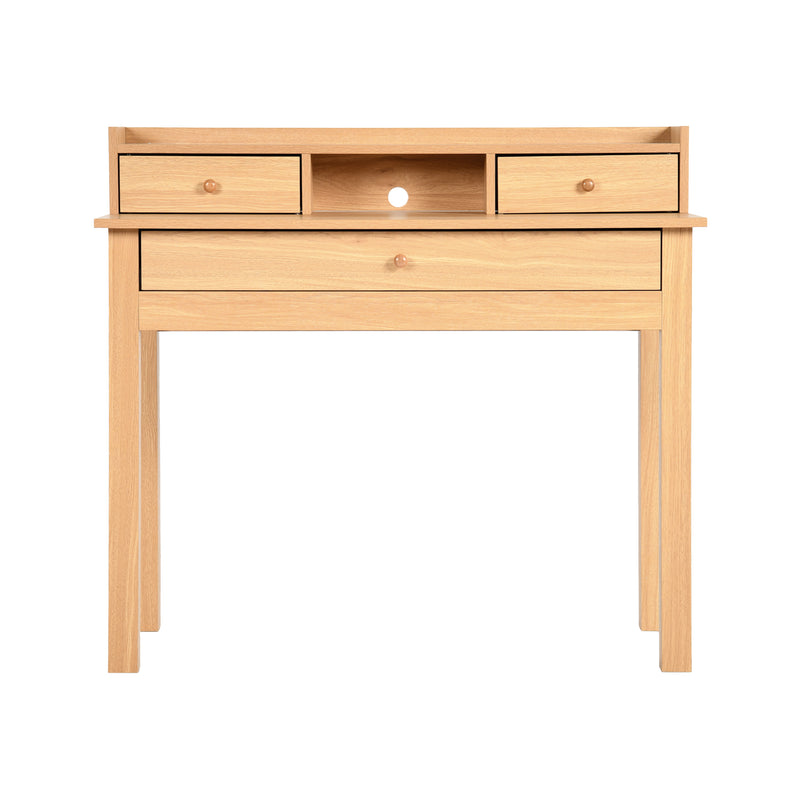 Classic wooden desk with drawers and storage DEVAKI LIGHT WOOD