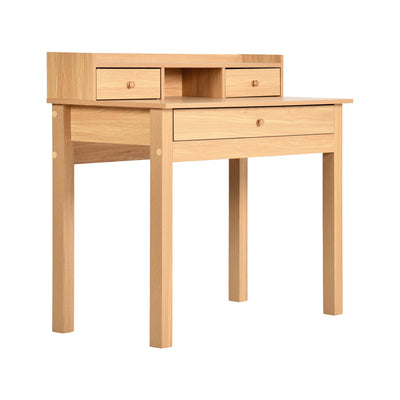 Classic wooden desk with drawers and storage DEVAKI LIGHT WOOD