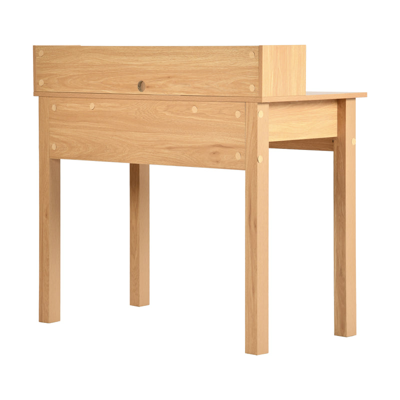 Classic wooden desk with drawers and storage DEVAKI LIGHT WOOD