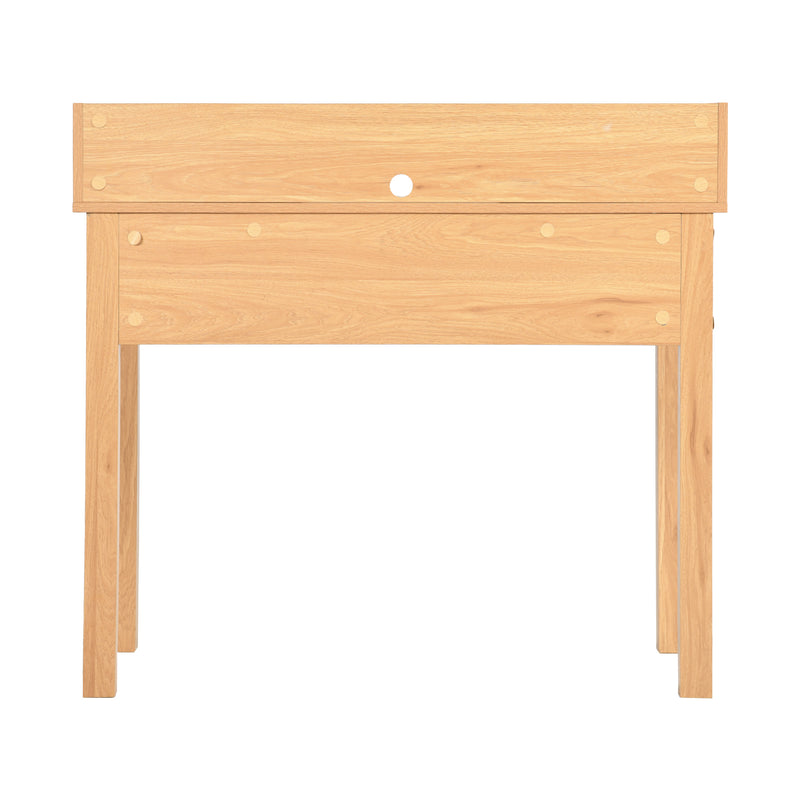 Classic wooden desk with drawers and storage DEVAKI LIGHT WOOD
