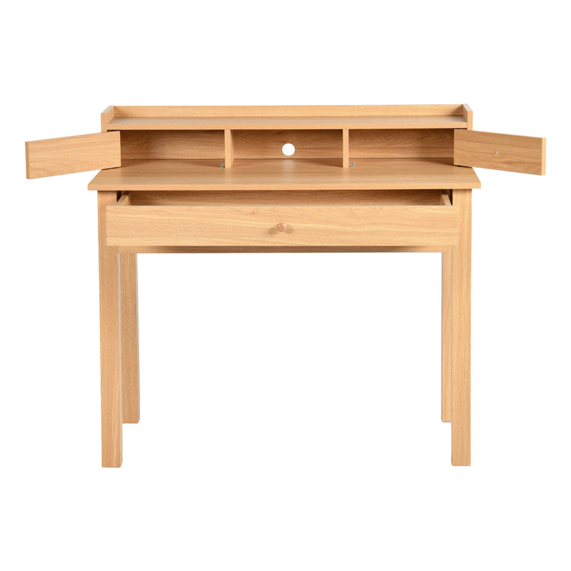 Classic wooden desk with drawers and storage DEVAKI LIGHT WOOD