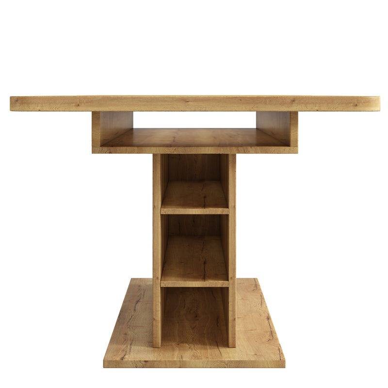 Table à Manger Extensible Multifonctionnelle au Design Moderne et Élégant – Bois Naturel DRUUKIED WOOD
