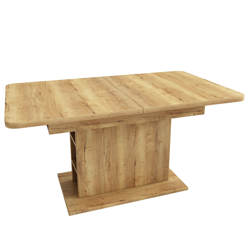 Table à Manger Extensible Multifonctionnelle au Design Moderne et Élégant – Bois Naturel DRUUKIED WOOD