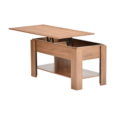 Coffee table with lifting top in wood and brown effect 96*50 ELOT BROWN 96