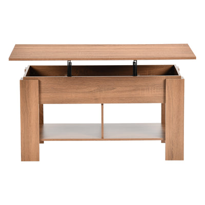 Coffee table with lifting top in wood and brown effect 96*50 ELOT BROWN 96