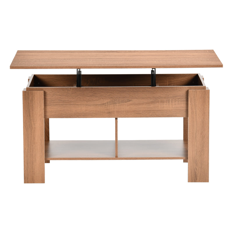 Coffee table with lifting top in wood and brown effect 96*50 ELOT BROWN 96