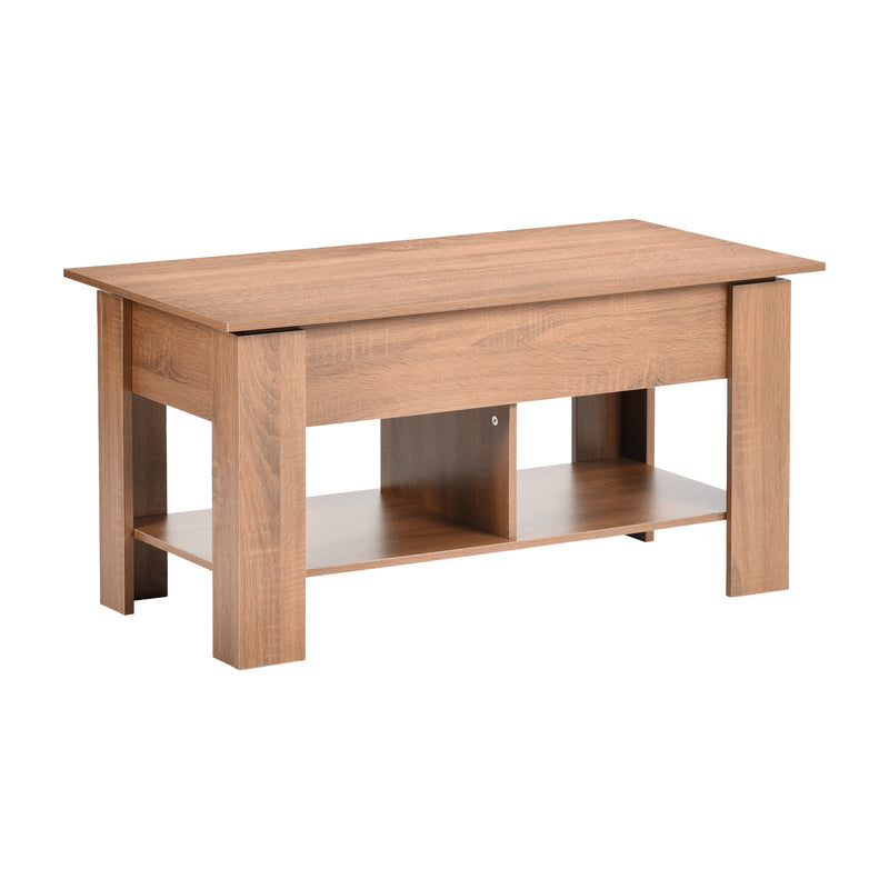 Coffee table with lifting top in wood and brown effect 96*50 ELOT BROWN 96