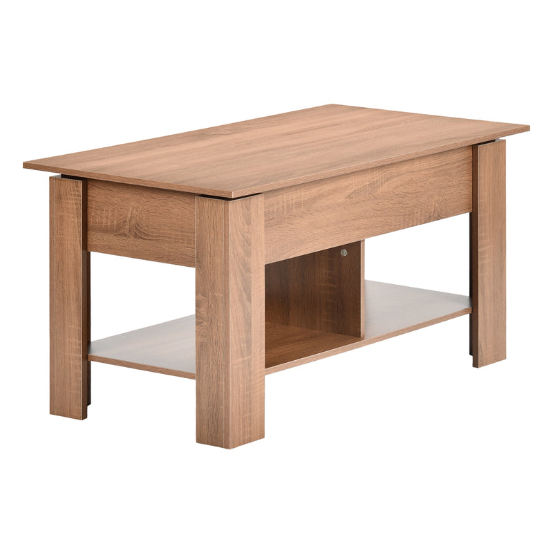 Coffee table with lifting top in wood and brown effect 96*50 ELOT BROWN 96